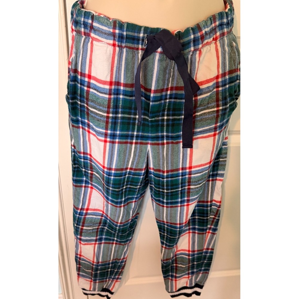 Aerie Plaid Flannel Joggers Medium Green Red Pajama Lounge Pants Cozycore Cabin